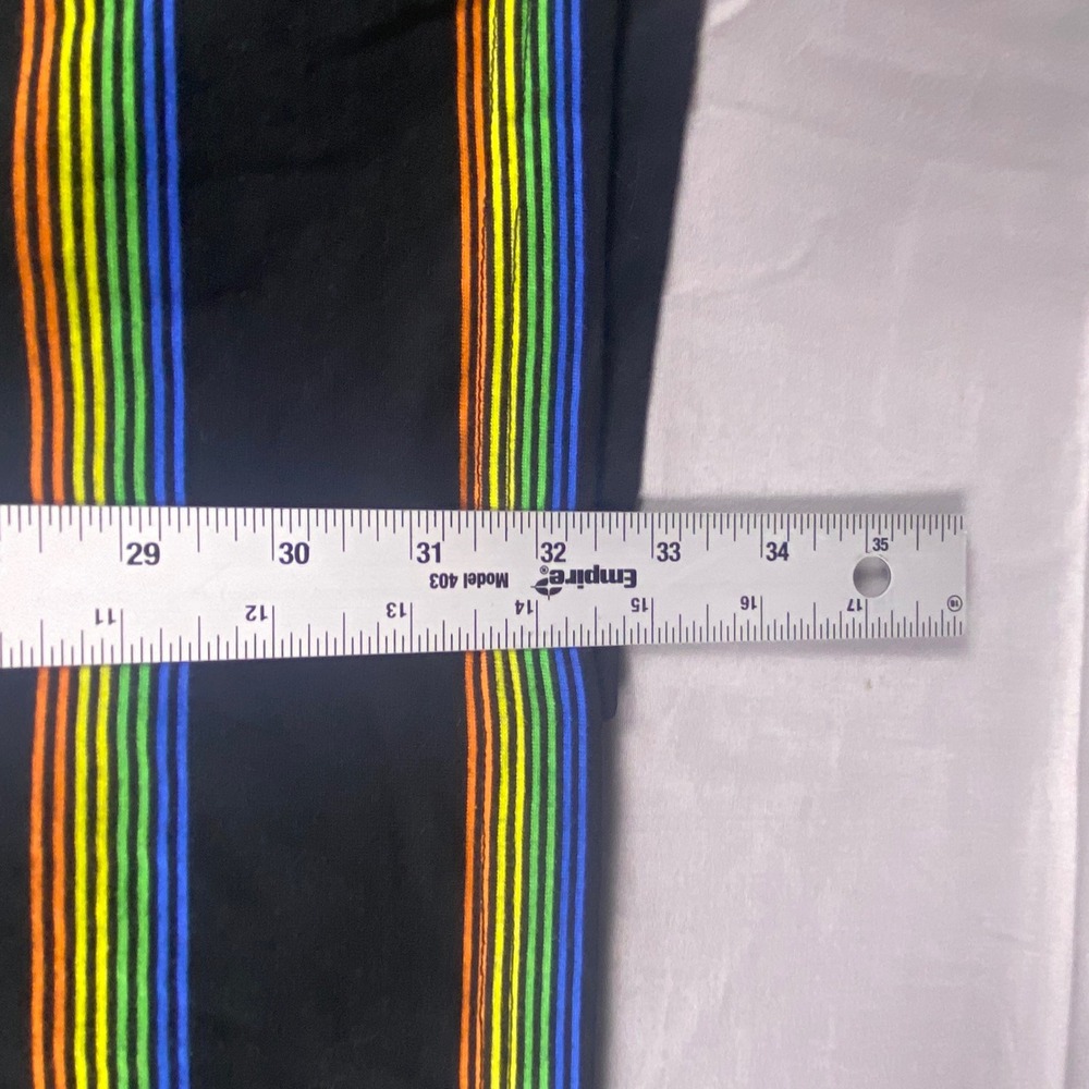 HB Fit by DXL T-Shirt Men 4XL Black Cotton Rainbow Striped Crew Neck Casual - Picture 3 of 9